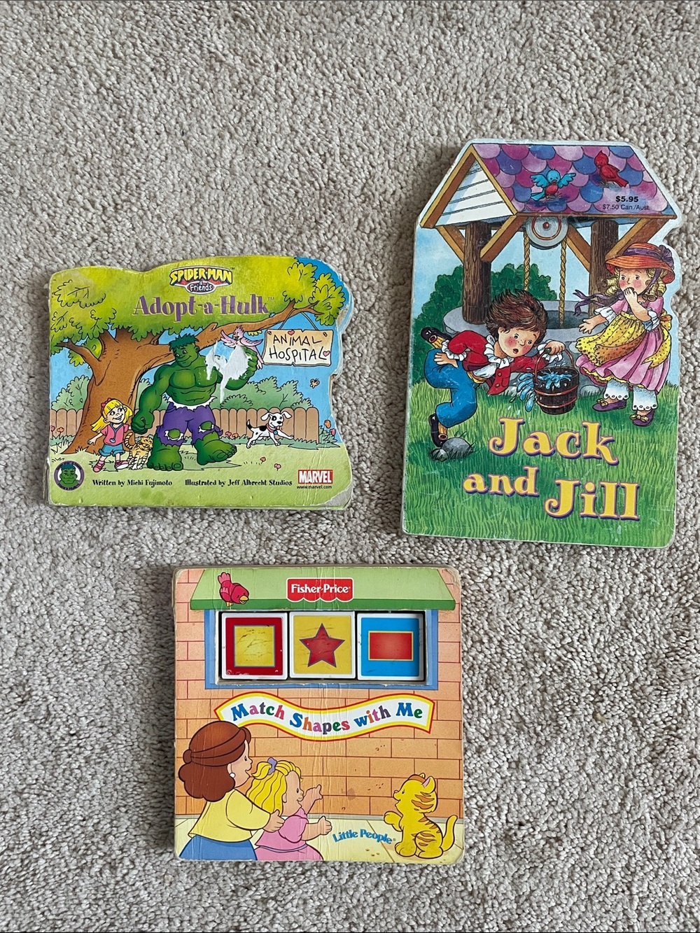 Fisher-Price Kids Board Books Set with Green, Yellow, Red, Blue, Pink